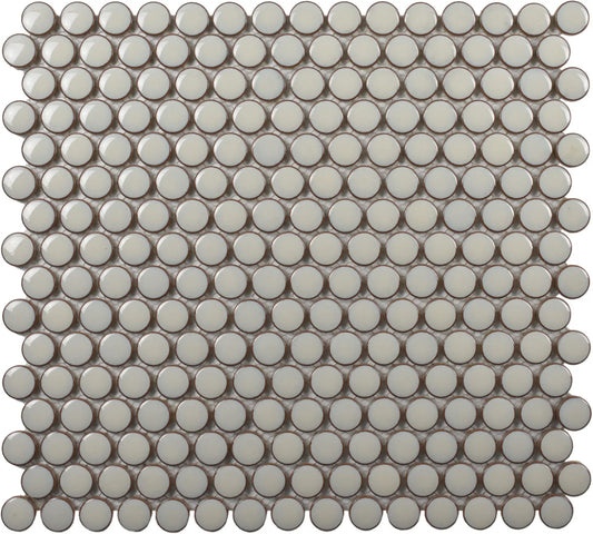 BG CREAM PENNY ROUND 12X12 MOSAIC