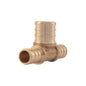 Tee, 1/2 x 3/4 in, Crimp PEX, Brass