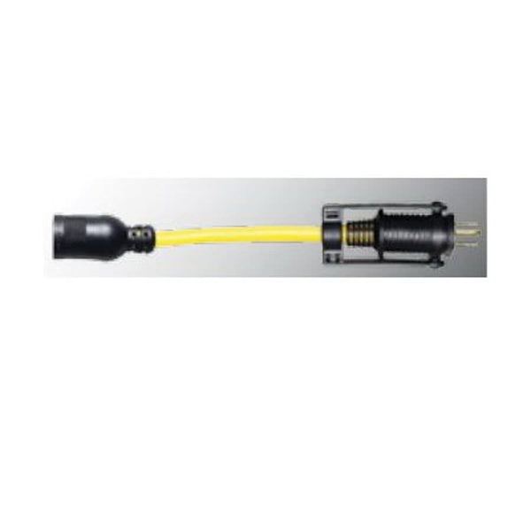 PRO Adapter With E-ZEELOCK® 600 V, 15 A, 3 Outlets, Locking Plug to U-Ground Connector, 1 ft L Cord