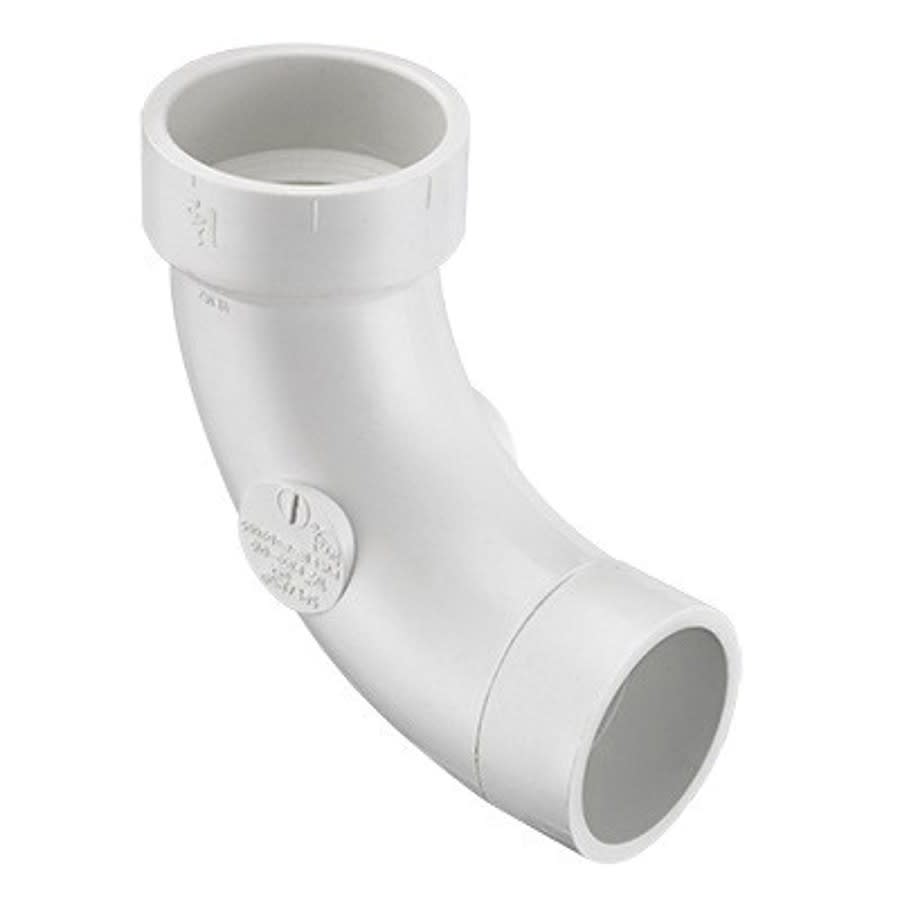 Street Long Sweep 90 deg Elbow, 2 in, Spigot x Hub, DWV, PVC