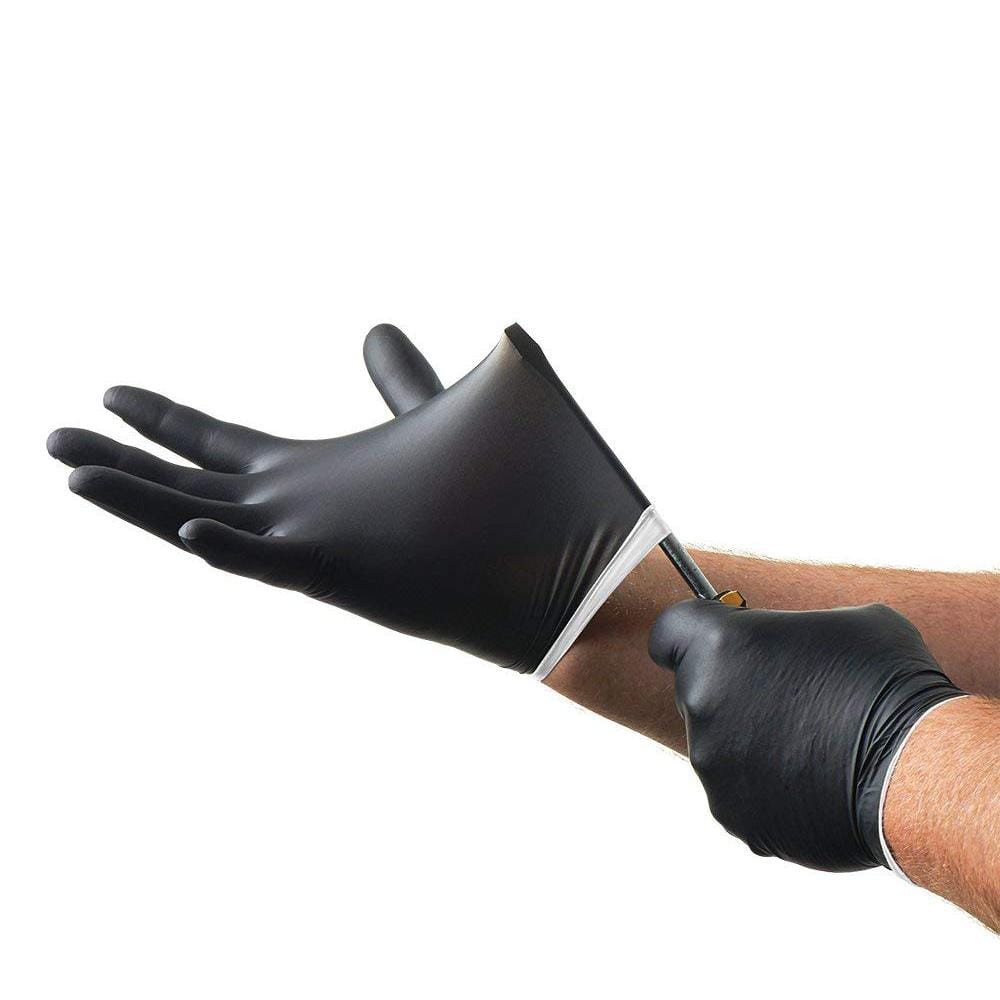 Heavy Duty Black Nitrile Gloves, One Size Fits Most (50 per Box)