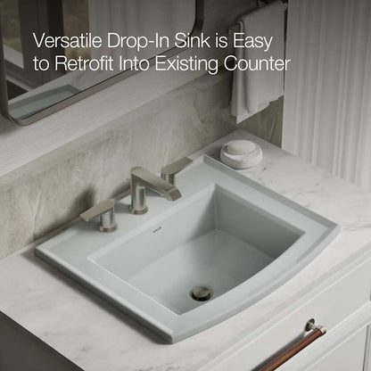 Archer 22-5/8" Drop In Bathroom Sink with 3 Holes Drilled and Overflow