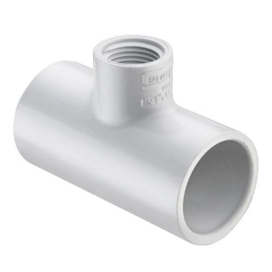 Tee, 2 x 1/2 in, Socket x FNPT, SCH 40/STD, PVC