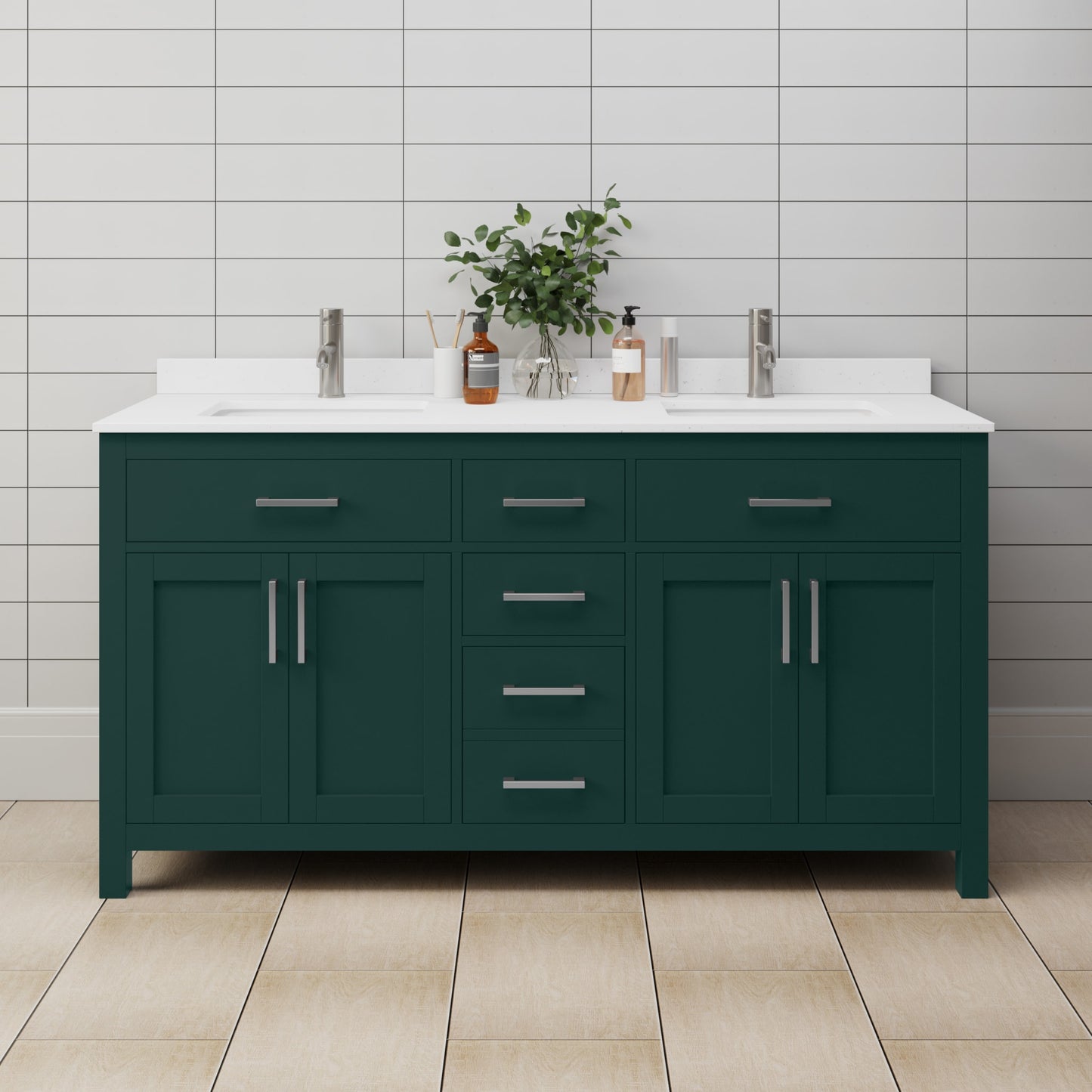 Beckett Double Bathroom Vanity - 66W x 35H x 22D
