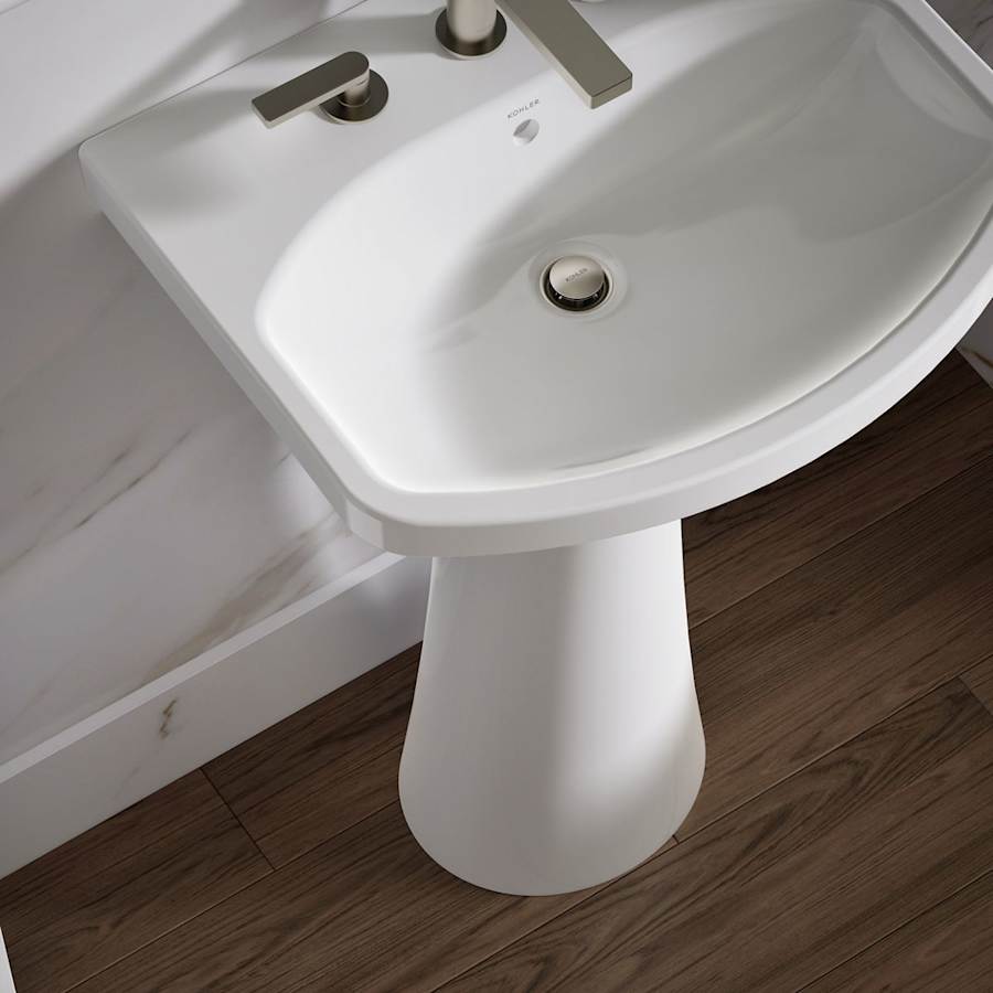 Cimarron 21" Pedestal Bathroom Sink with 3 Holes Drilled and Overflow