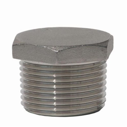 Hex Head Plug, 1/2 in, MNPT, 316/316L Stainless Steel, 150 lb