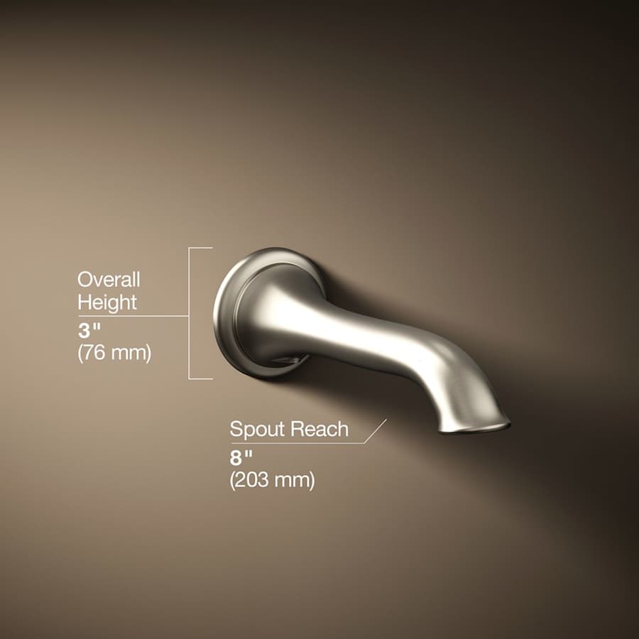 Artifacts Non Diverter Wall Mounted Tub Spout with Flare Design