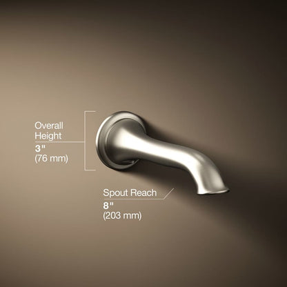 Artifacts Non Diverter Wall Mounted Tub Spout with Flare Design