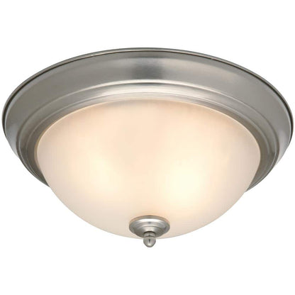 13 in. 2-Light Brushed Nickel Flush Mount (4-Pack)