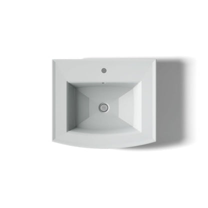Archer 24" Pedestal Bathroom Sink with 1 Hole Drilled and Overflow