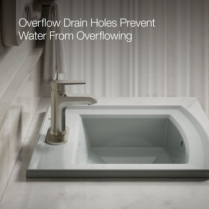 Archer 22-5/8" Drop In Bathroom Sink with 3 Holes Drilled and Overflow