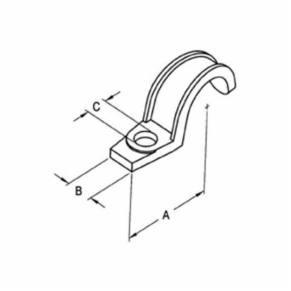 1-Hole Pipe Strap, 1/2 in, Electrogalvanized