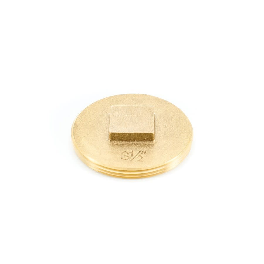 Raised Head Cleanout Plug, 3-1/2 in, Brass