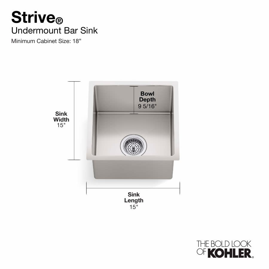 Strive 15" Single Basin Undermount 16-Gauge Stainless Steel Kitchen Sink with SilentShield with Basin Rack