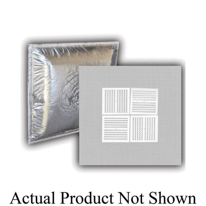 Lay-In Fixed Perforated Face Diffuser, 4-Way, Steel, White