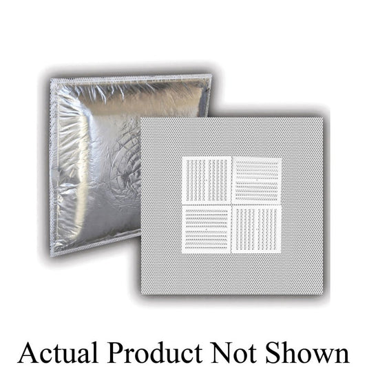 Lay-In Fixed Perforated Face Diffuser, 4-Way, Steel, White