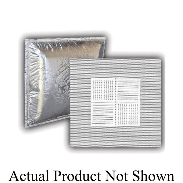 Lay-In Fixed Perforated Face Diffuser, 4-Way, Steel, White