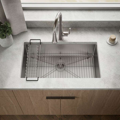 Strive 32" Single Basin Undermount 16-Gauge Stainless Steel Kitchen Sink with SilentShield
