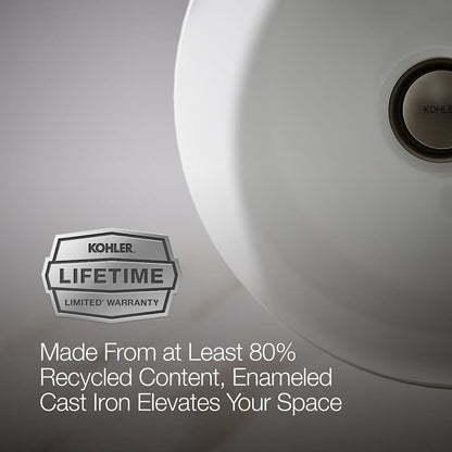 Iron Plains 12" Cast Iron Drop-In or Undermount Bathroom Sink with Overflow