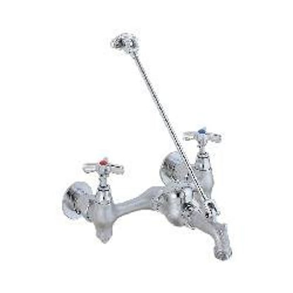 Utility Sink Faucet, Wall Mount, Cross Handle, Rough Chrome