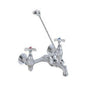 Utility Sink Faucet, Wall Mount, Cross Handle, Rough Chrome