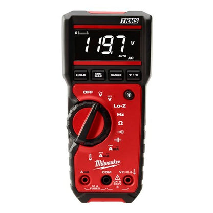 Digital Multimeter, 600 VDC/VAC, 10 A, 40 MOhm, 600 VAC/VDC, 10 A, 40 MOhm, High Contrast White on Black Display