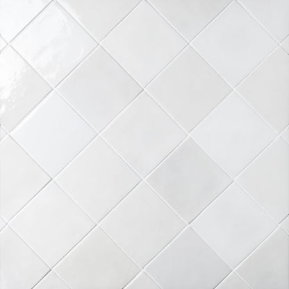 Cloé 5X5 Glossy Ceramic Tile in White