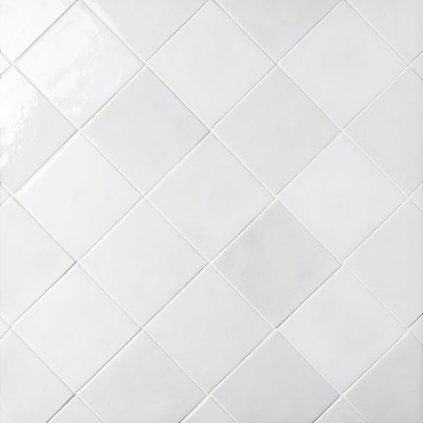 Cloé 5X5 Glossy Ceramic Tile in White