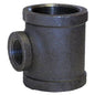Tee, 3/4 x 1/2 in, FNPT, 150 lb, Malleable Iron, Black