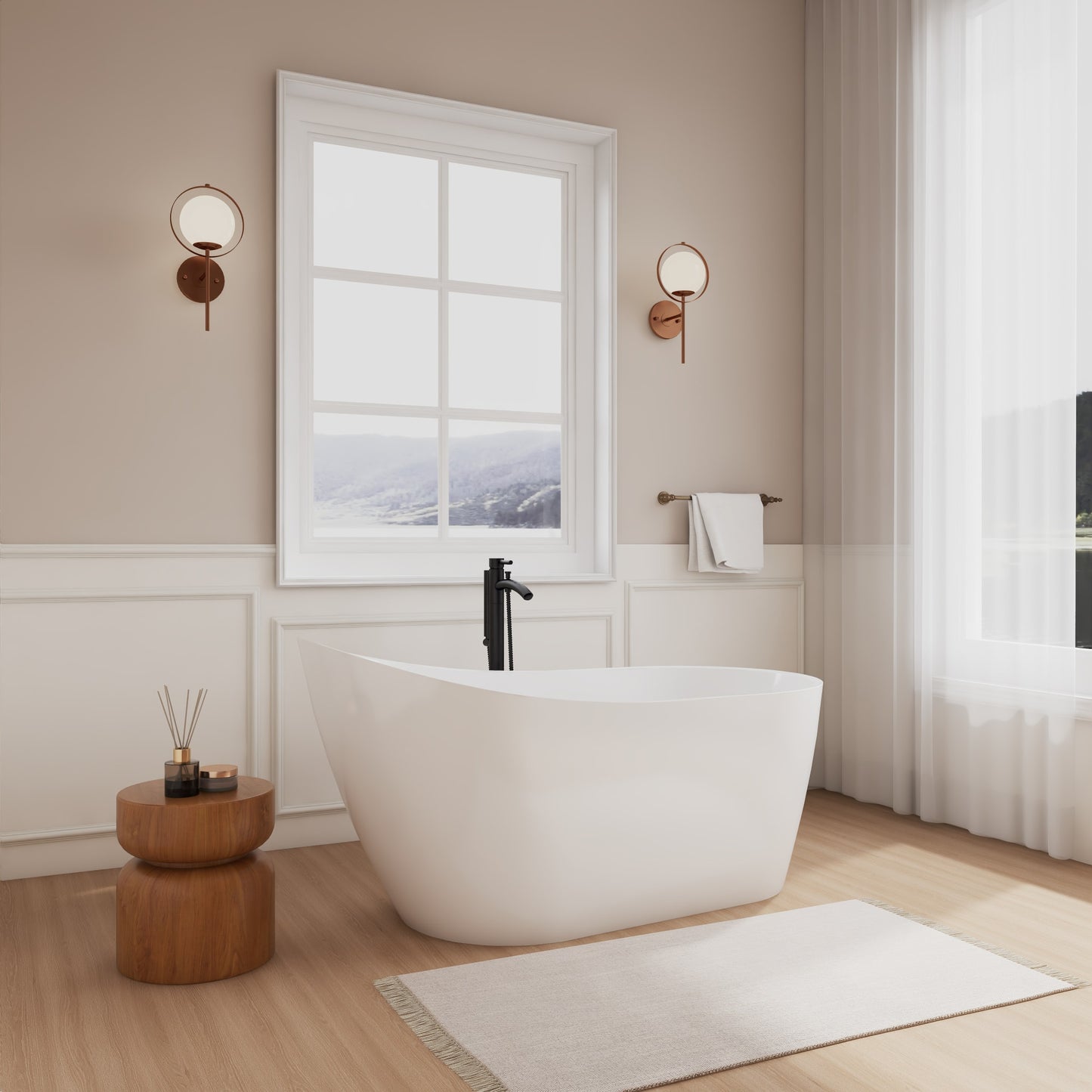 Davia Soaking Bathtub - 59W x 29H x 32D