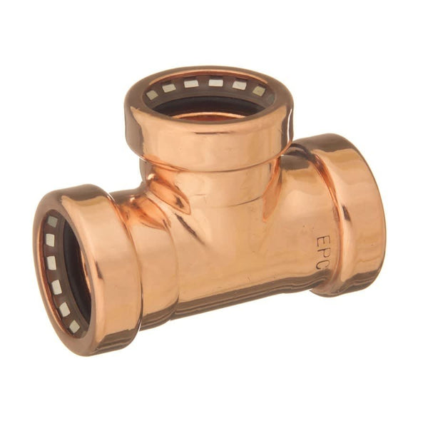 CopperLOC™ Tee, 3/4 in, Push, Copper
