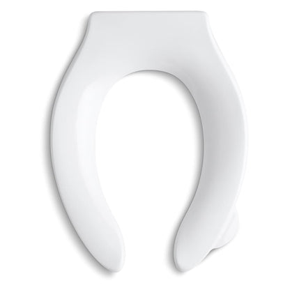 Stronghold Elongated Open-Front Toilet Seat with Integrated Handle and Check Hinge