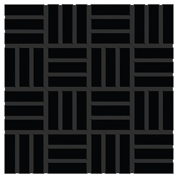 Color Wheel Mosaic Black Straight Joint 2X2 Glossy