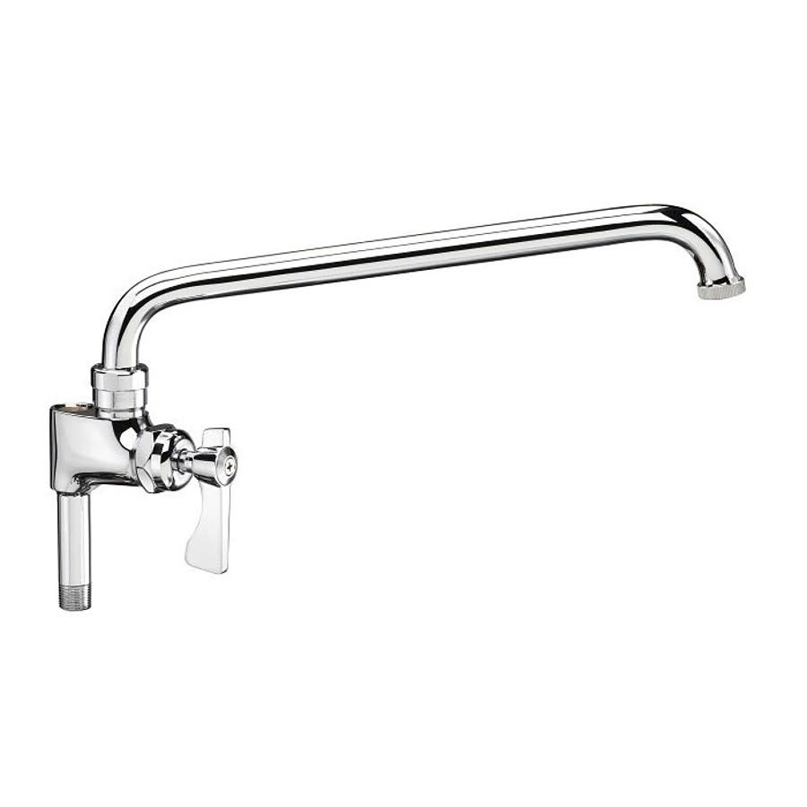 Kitchen Faucet, Wall Mount, 1 Lever Handle, 1-Hole, Nickel Chromium