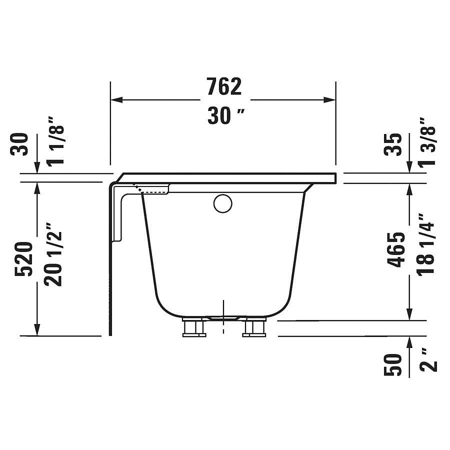 Architec Alcove Tub, 60 x 30 x 20-1/2 in, Right Hand Drain, White