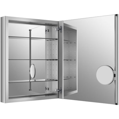 Verdera Collection 24" x 30" Mirrored Medicine Cabinet with Adjustable Magnifying Mirror and Slow Close Door