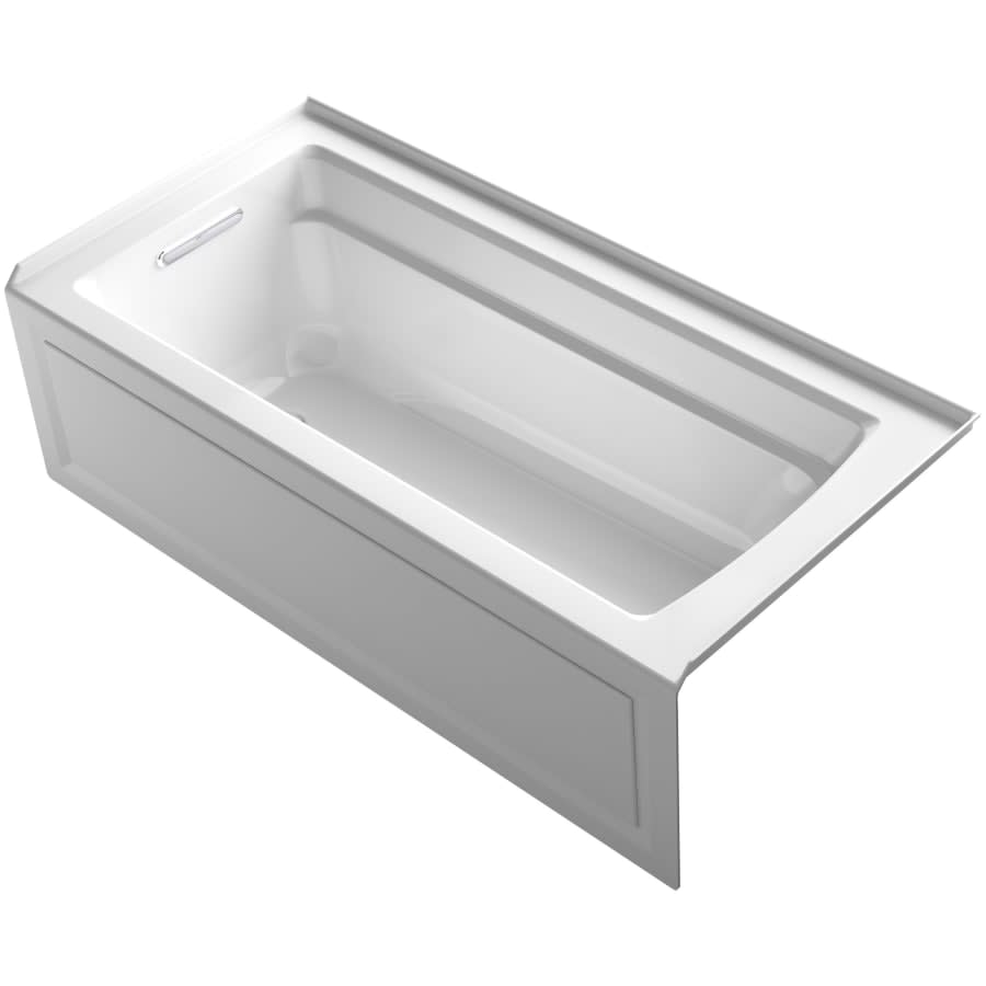 Archer 66" ExoCrylic Three-Wall Alcove Soaking Tub with Left Drain and Comfort Depth Design