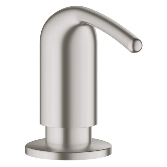 Zedra Soap Dispenser, Deck Mount, SuperSteel