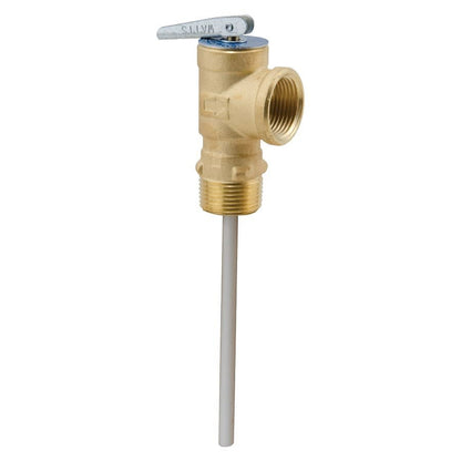 Temperature & Pressure Relief Valve, 3/4 in, MNPT x FNPT, Brass
