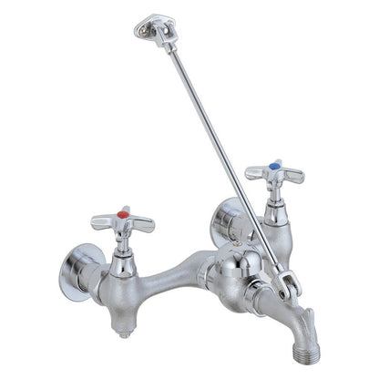 Utility Sink Faucet, Wall Mount, Cross Handle, Rough Chrome