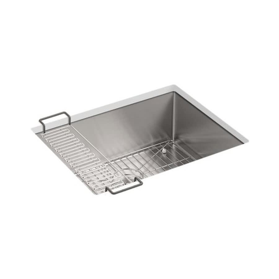 Strive™ Single Bowl Kitchen Sink, Under Mount, 24 x 18-1/4 in, 9-5/16 in Bowl Depth, 16 ga Satin Steel, Stainless