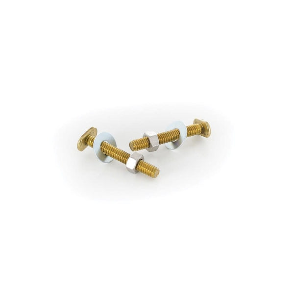 Closet Bolt Set, 5/16 x 2-1/4 in L Thread, Brass