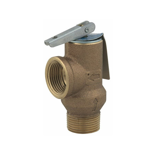 Pressure Relief Valve, 3/4 in, MNPT x FNPT, Cast Copper