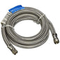 Flexible Water Supply, 1/4 in, Comp, 60 in L, Stainless Steel