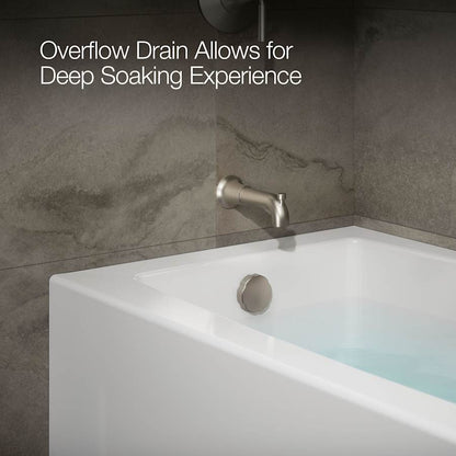 Entity 60" x 30" Three Wall Alcove Acrylic Soaking Tub with Left Drain