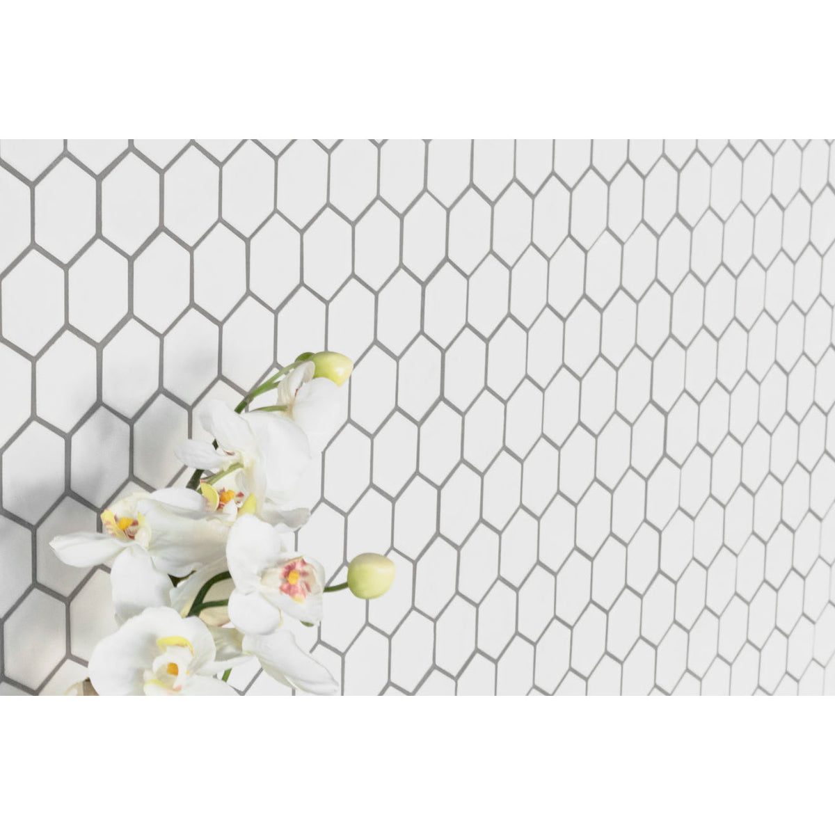 Le Cafe White 2x2 Hexagon Mosaic Matte