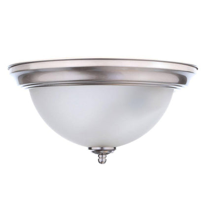 13 in. 2-Light Brushed Nickel Flush Mount (4-Pack)