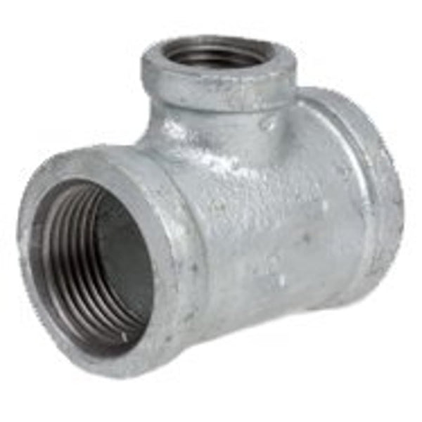 Tee, 4 x 2-1/2 in, FNPT, 150 lb, Malleable Iron, Galvanized