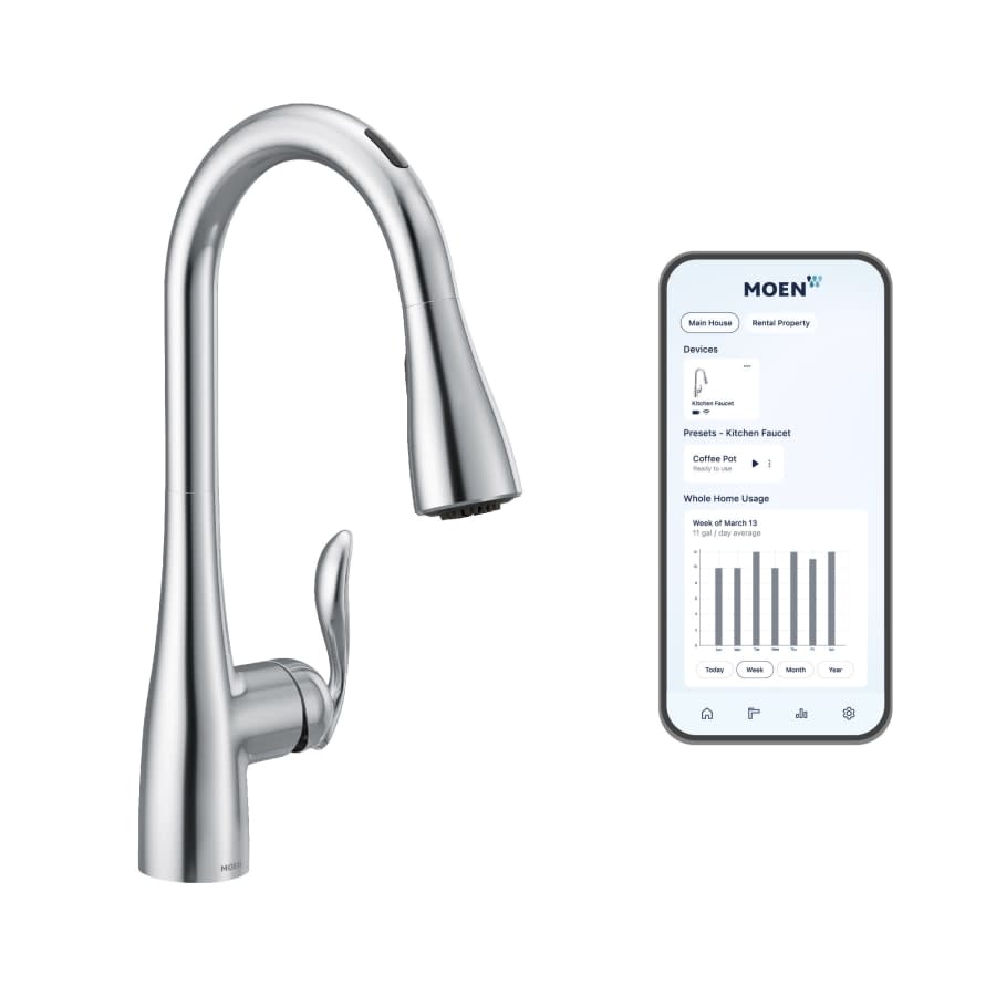 Arbor Smart Faucet 1.5 GPM Single Hole Pull Down Kitchen Faucet with Voice Control