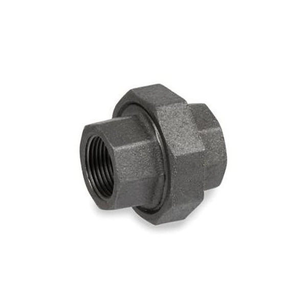 Union, 2 in, FNPT, 300 lb, Malleable Iron, Black